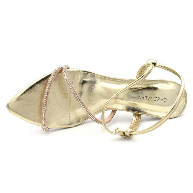 Sandália de Festa e Salto Feminina Cazzualen Dourado T6032-137