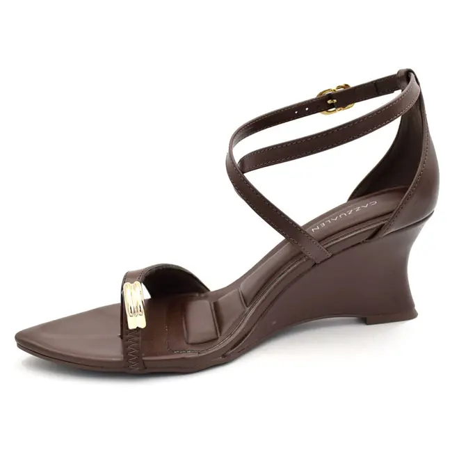 Sandália Anabela Feminina Cazzualen Marrom T6046-524