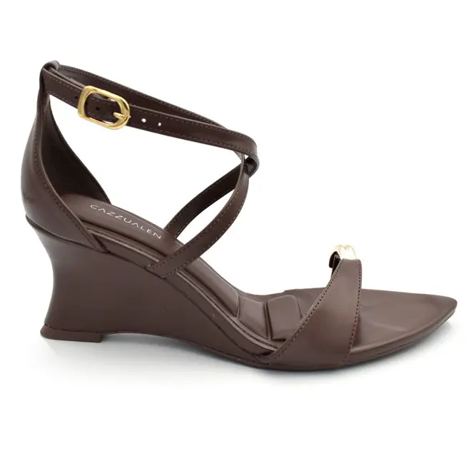 Sandália Anabela Feminina Cazzualen Marrom T6046-524