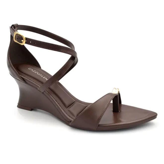 Sandália Anabela Feminina Cazzualen Marrom T6046-524
