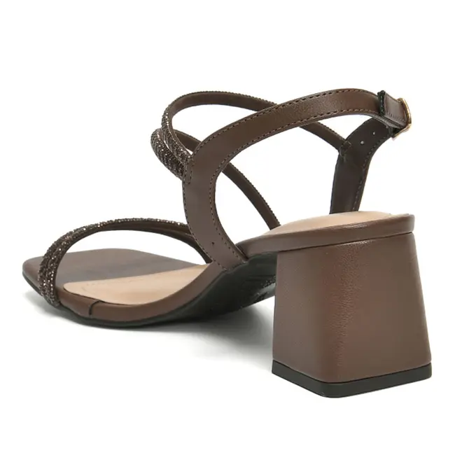 Sandália de Salto Bloco Feminina Via Marte Marrom 171-052-01