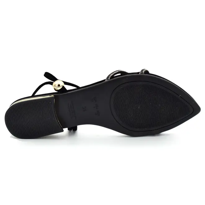 Sandália Rasteira Feminina Cazzualen Preto T2583-112