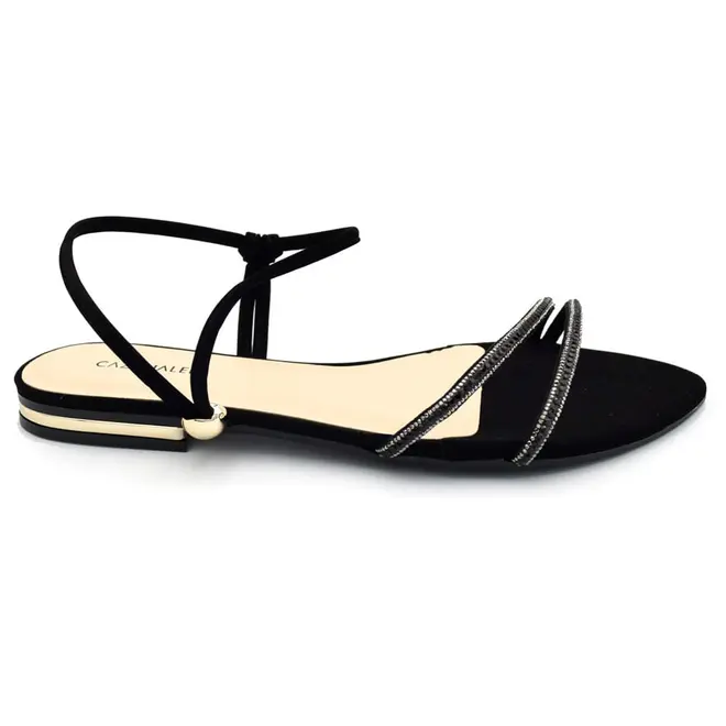 Sandália Rasteira Feminina Cazzualen Preto T2583-112