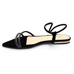 Sandália Rasteira Feminina Cazzualen Preto T2583-112