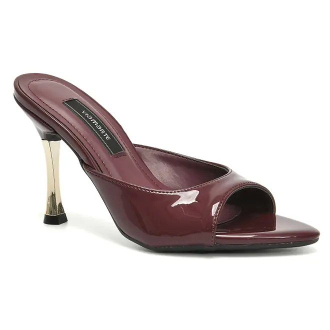 Tamanco de Salto Feminino Via Marte Bordô 337-009-02 VZ