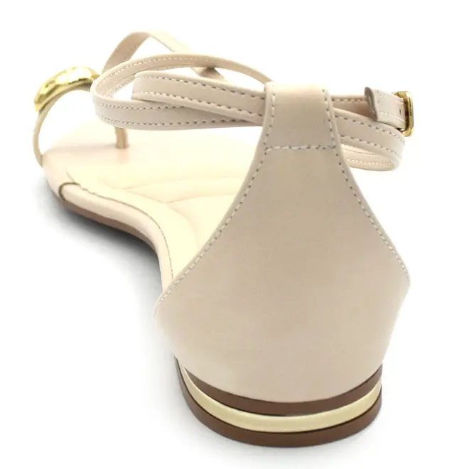 Sandália Rasteira Feminina Cazzualen Bege T2573-104