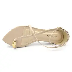 Sandália Rasteira Feminina Cazzualen Bege T2573-104