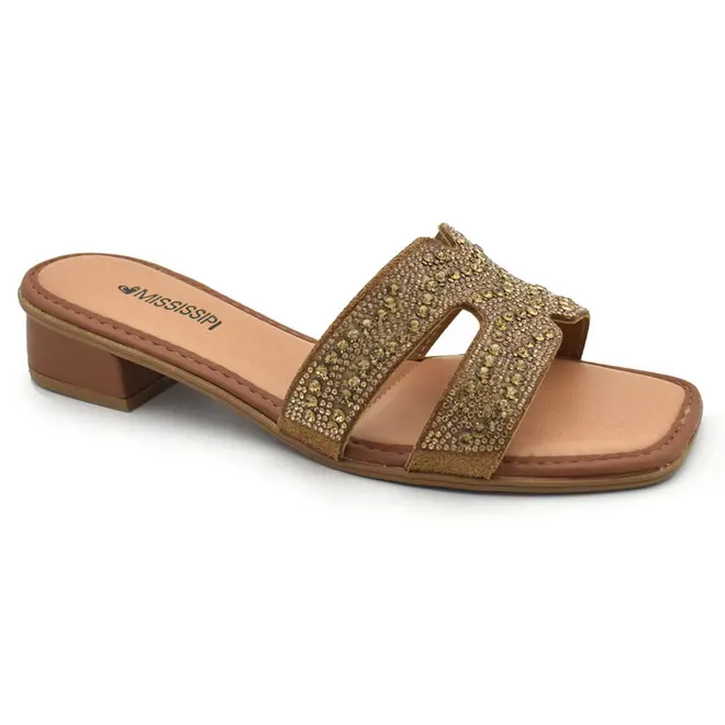 Tamanco de Salto Baixo Feminino Mississipi Marrom J2511