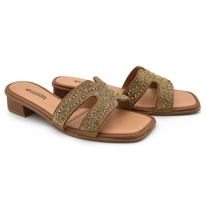Tamanco de Salto Baixo Feminino Mississipi Marrom J2511