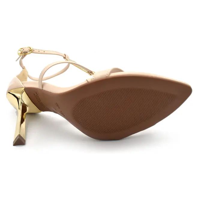 Sandália de Salto Feminina Cazzualen Creme T8633-203