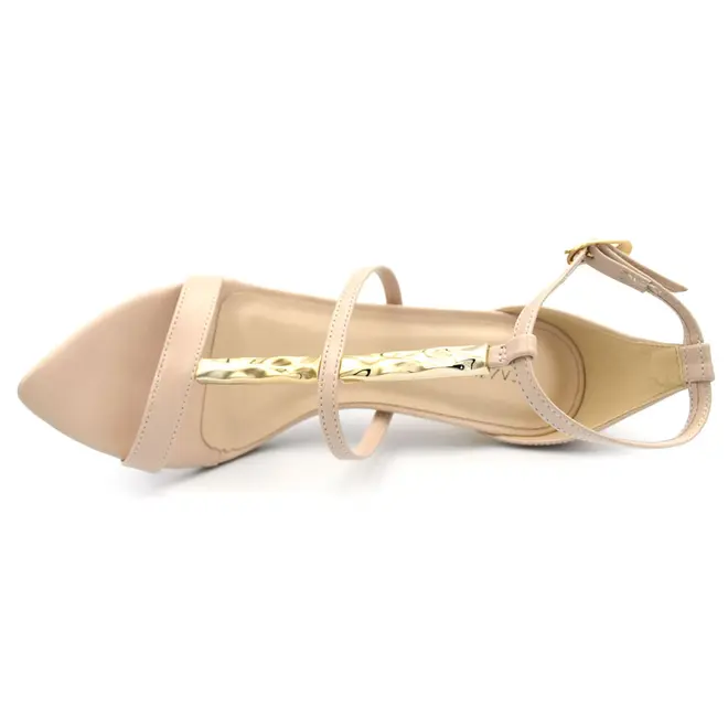 Sandália de Salto Feminina Cazzualen Creme T8633-203
