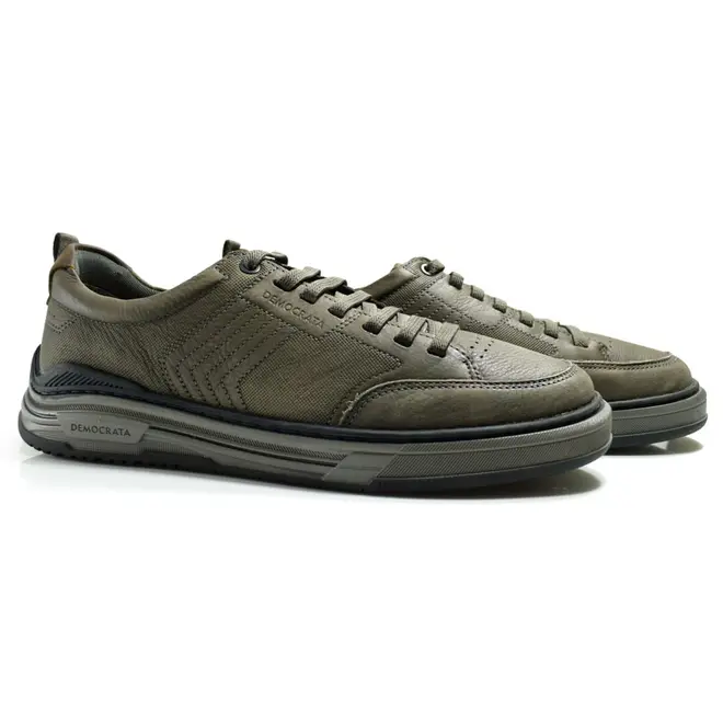 Sapatênis de Couro Masculino Democrata Dylan Marrom 640101
