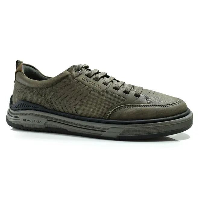 Sapatênis de Couro Masculino Democrata Dylan Marrom 640101