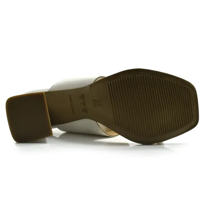 Tamanco de Salto Bloco Feminino Cazzualen Off White 20.961