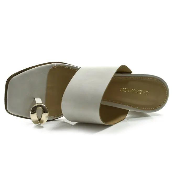 Tamanco de Salto Bloco Feminino Cazzualen Off White 20.961