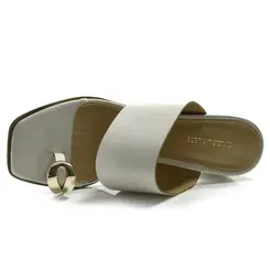 Tamanco de Salto Bloco Feminino Cazzualen Off White 20.961