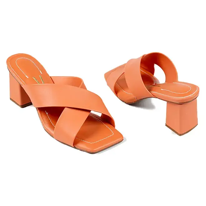 Tamanco Vizzano Tira Cruzada Coral Feminino