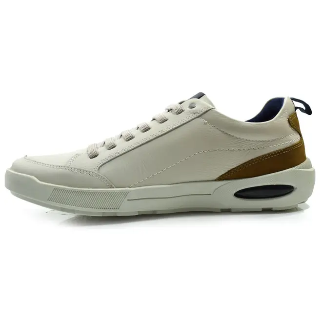 Sapatênis de Couro Masculino Ferracini Pulse Creme 2271