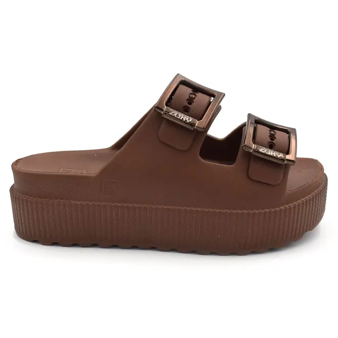 Tamanco Plataforma Feminino Zaxy Partner Air High Marrom 19458