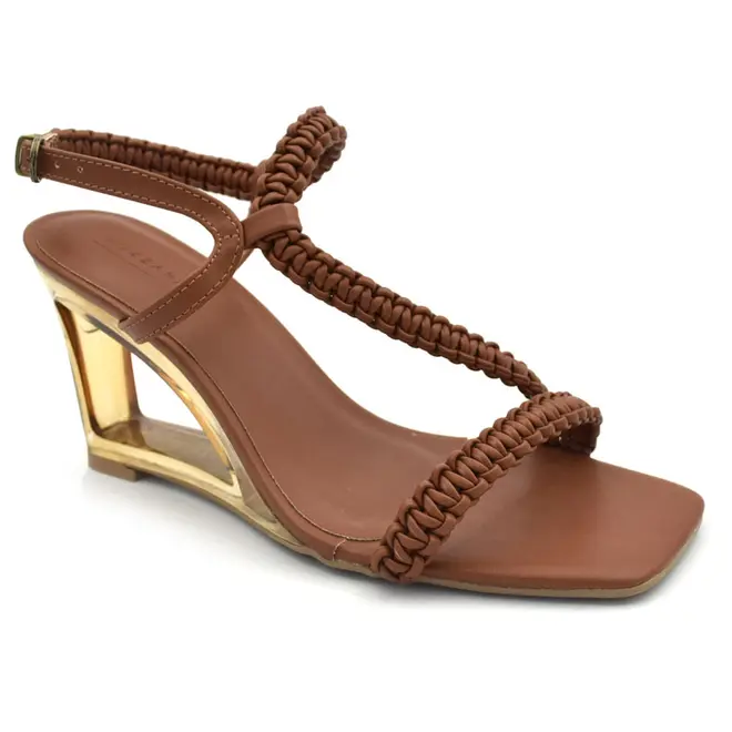 Sandália Anabela Feminina Suzzara Marrom 4726-12552