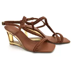 Sandália Anabela Feminina Suzzara Marrom 4726-12552