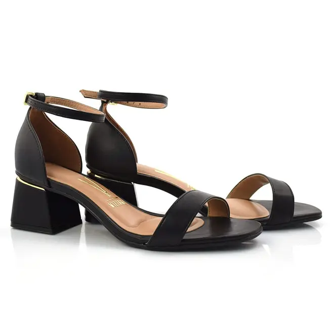 Sandália Feminina com Salto Bloco Vizzano Preto 6428104-7286