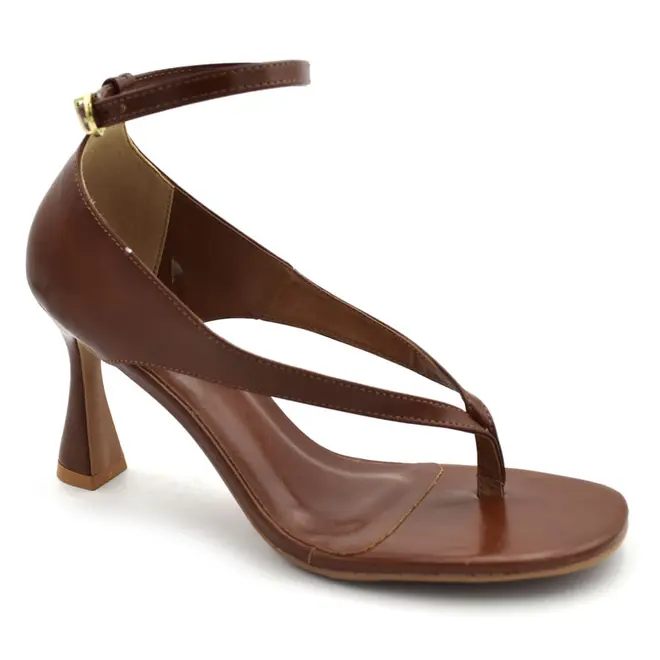 Sandália de Salto Fino Feminina Suzzara Marrom 4550-12222