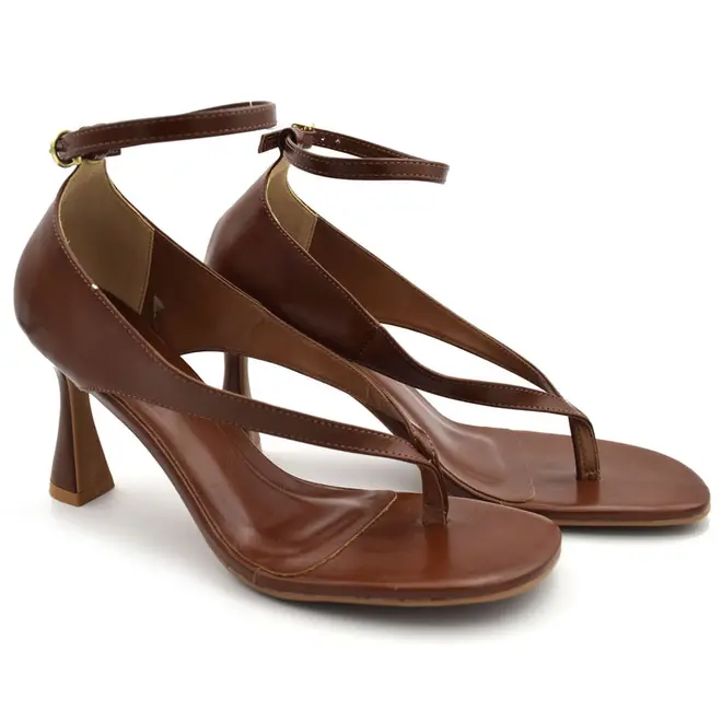 Sandália de Salto Fino Feminina Suzzara Marrom 4550-12222