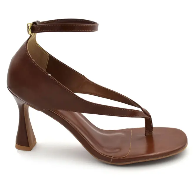 Sandália de Salto Fino Feminina Suzzara Marrom 4550-12222