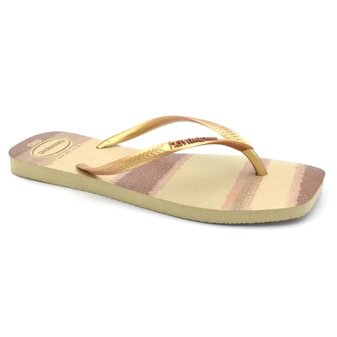 Chinelo Feminino Havaianas Slim Square Palet Glow Bege 4150474