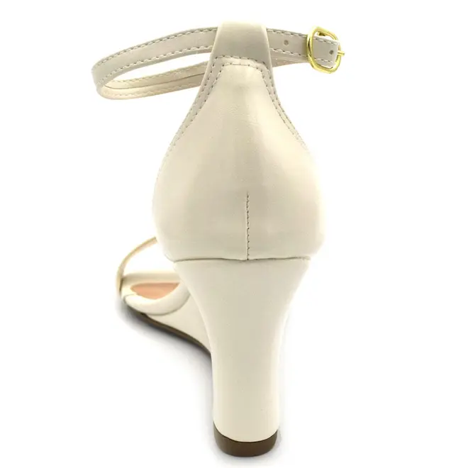 Sandália Anabela Feminina Cazzualen Off White 532.7778