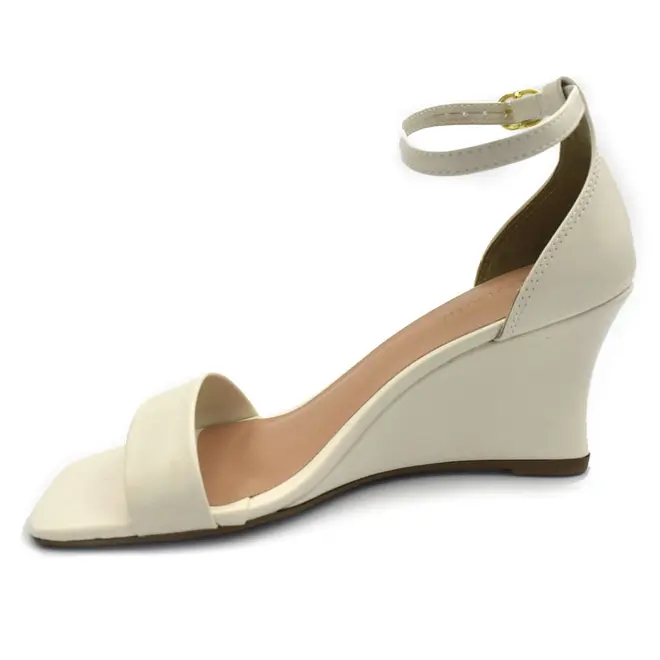 Sandália Anabela Feminina Cazzualen Off White 532.7778