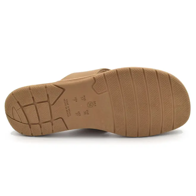Sandália Rasteira Feminina Comfortflex Bege 2680401