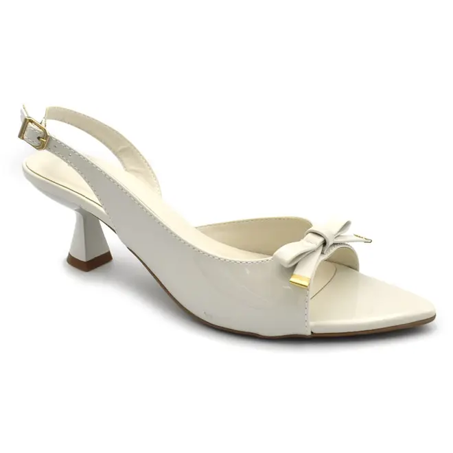 Sandália de Salto Feminina Cazzualen Off White 5321.12994