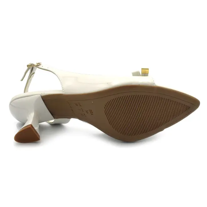 Sandália de Salto Feminina Cazzualen Off White 5321.12994