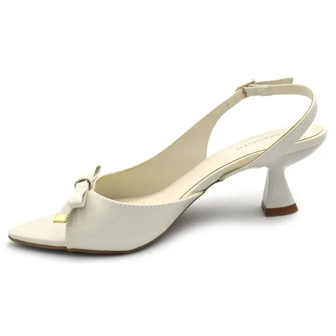 Sandália de Salto Feminina Cazzualen Off White 5321.12994