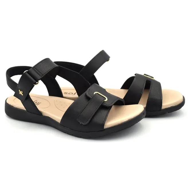 Papete Feminina Softli Preto 10071.10666