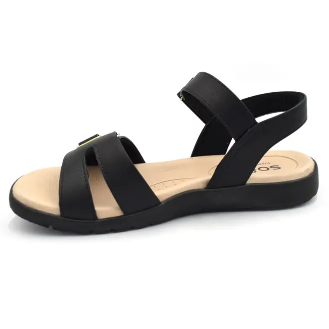 Papete Feminina Softli Preto 10071.10666