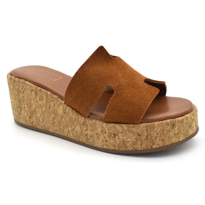 Tamanco Anabela de Couro Feminino Suzzara Marrom 569.9953