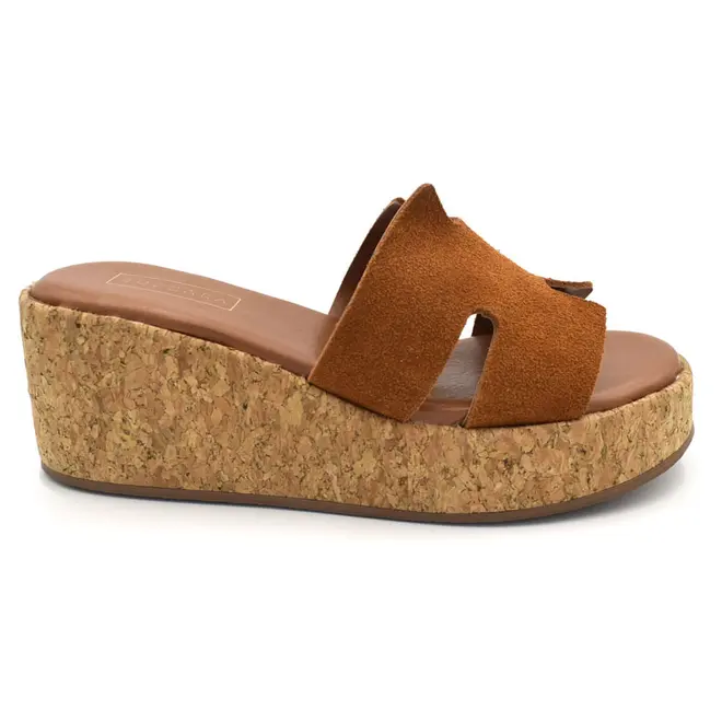 Tamanco Anabela de Couro Feminino Suzzara Marrom 569.9953