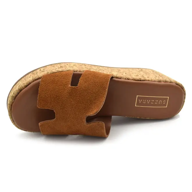 Tamanco Anabela de Couro Feminino Suzzara Marrom 569.9953