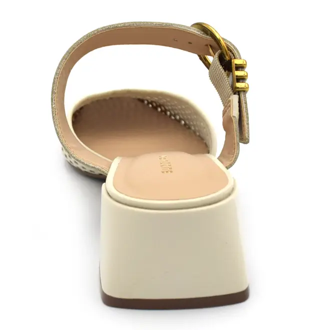 Mule de Couro e Salto Bloco Feminino Suzzara Off White 321.015