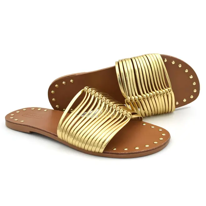 Sandália Rasteira Feminina Suzzara Dourado 4515-12655