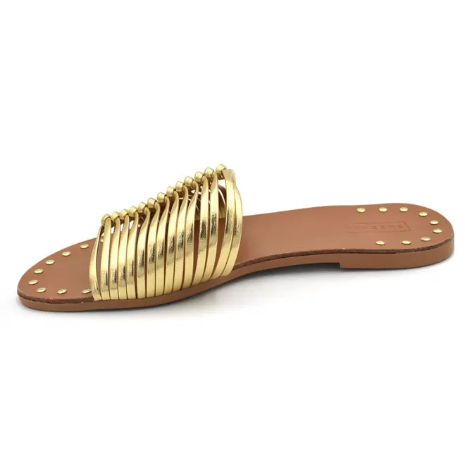 Sandália Rasteira Feminina Suzzara Dourado 4515-12655