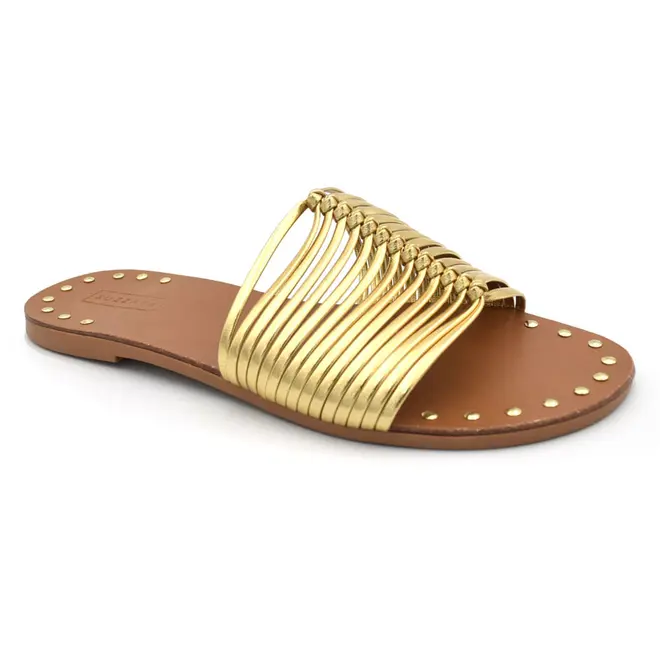 Sandália Rasteira Feminina Suzzara Dourado 4515-12655