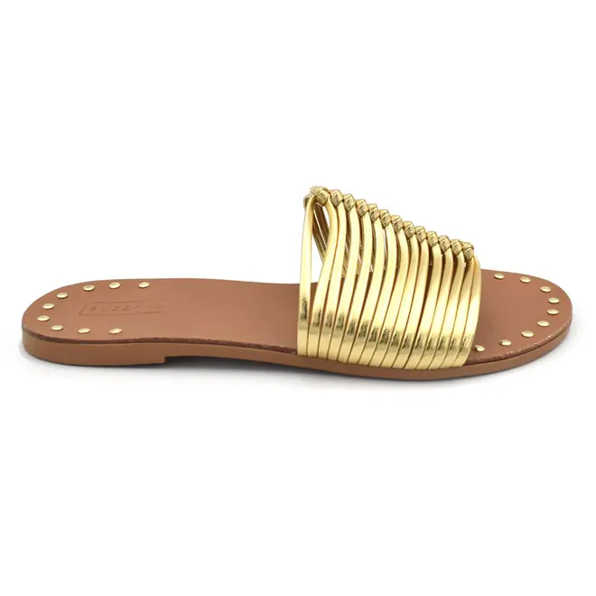 Sandália Rasteira Feminina Suzzara Dourado 4515-12655
