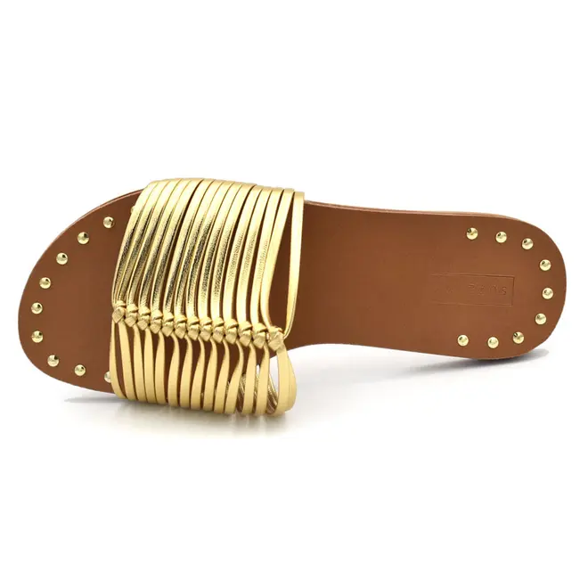 Sandália Rasteira Feminina Suzzara Dourado 4515-12655