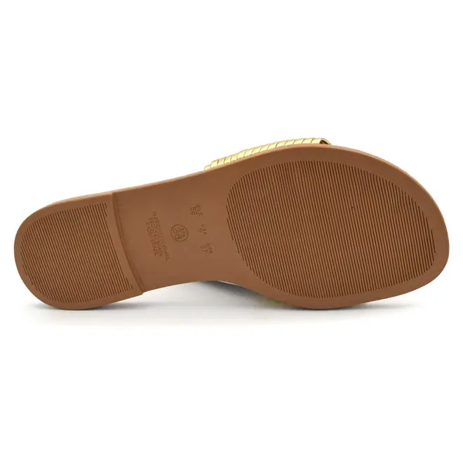 Sandália Rasteira Feminina Suzzara Dourado 4515-12655