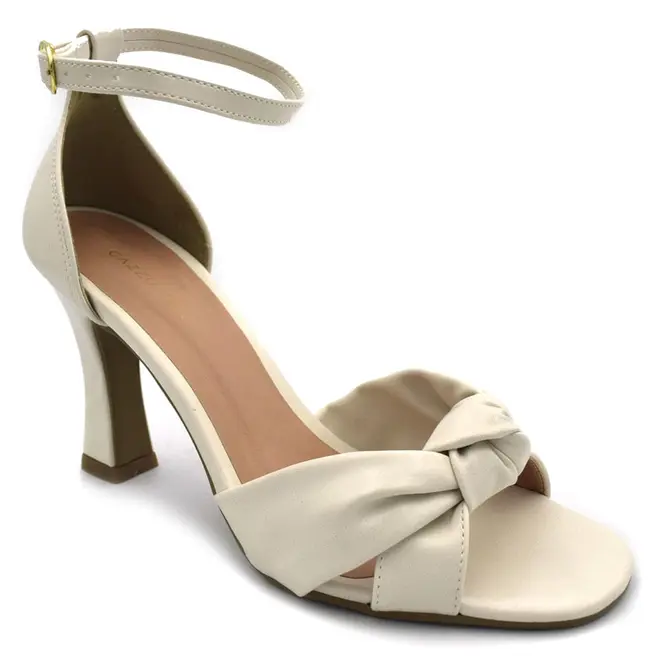 Sandália de Salto Feminina Cazzualen Off White 339.7822