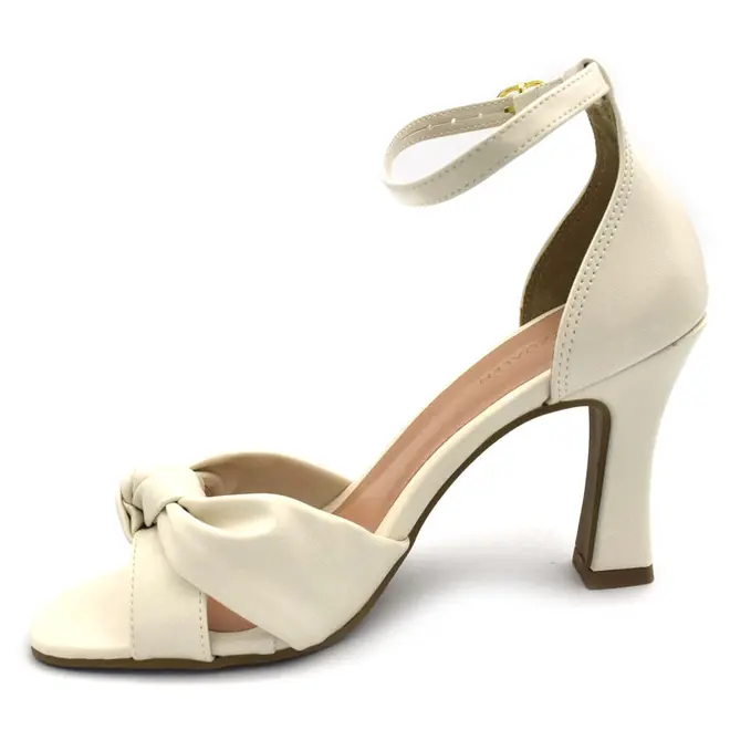Sandália de Salto Feminina Cazzualen Off White 339.7822